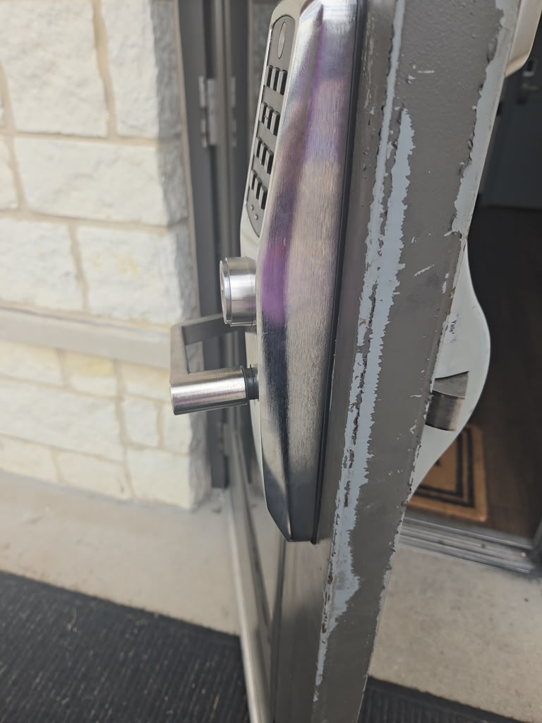 Door lock hardware on a Fast Local Locksmith installation job